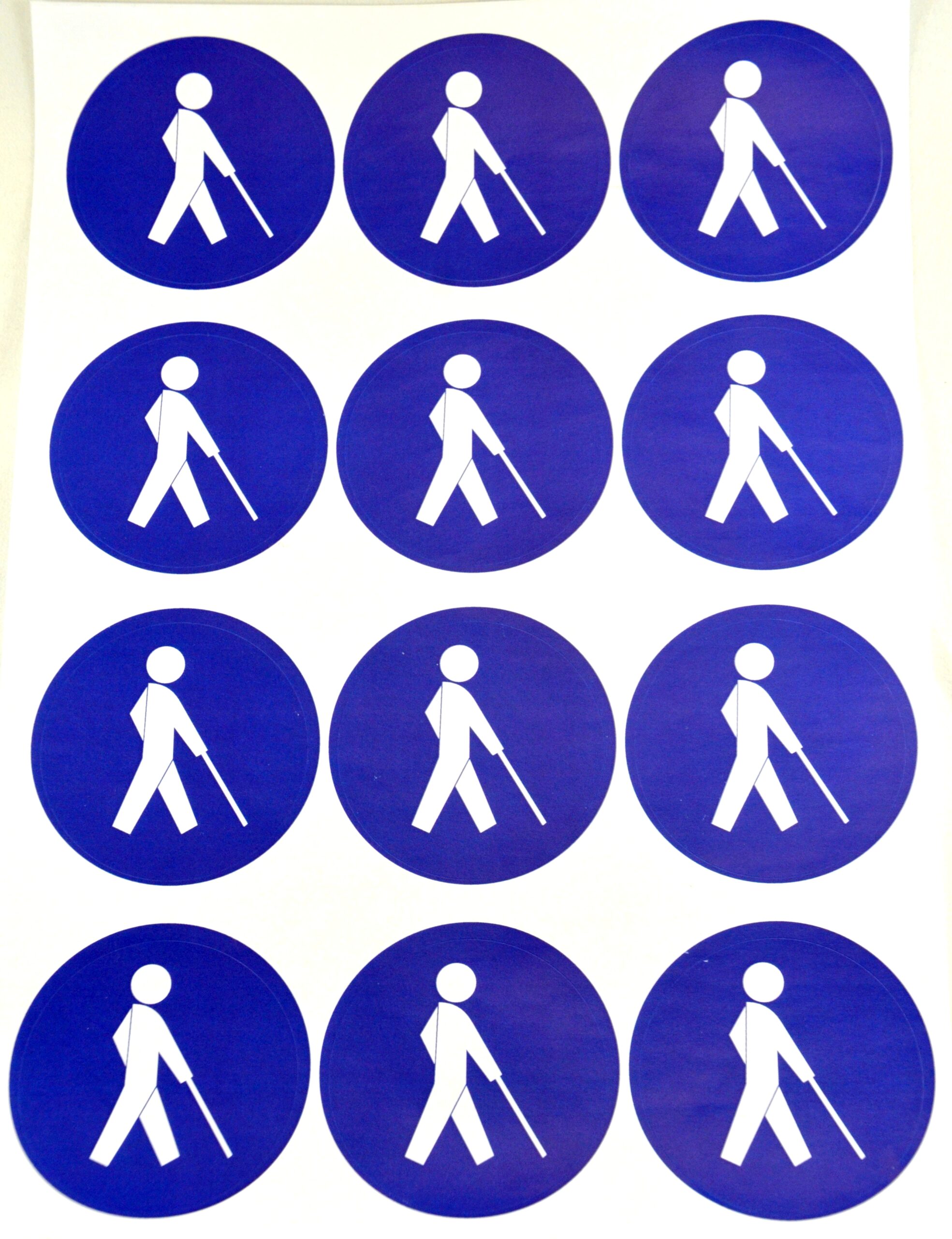 Klistermærke Ark m/12 runde Ø6 cm færdselsmærke