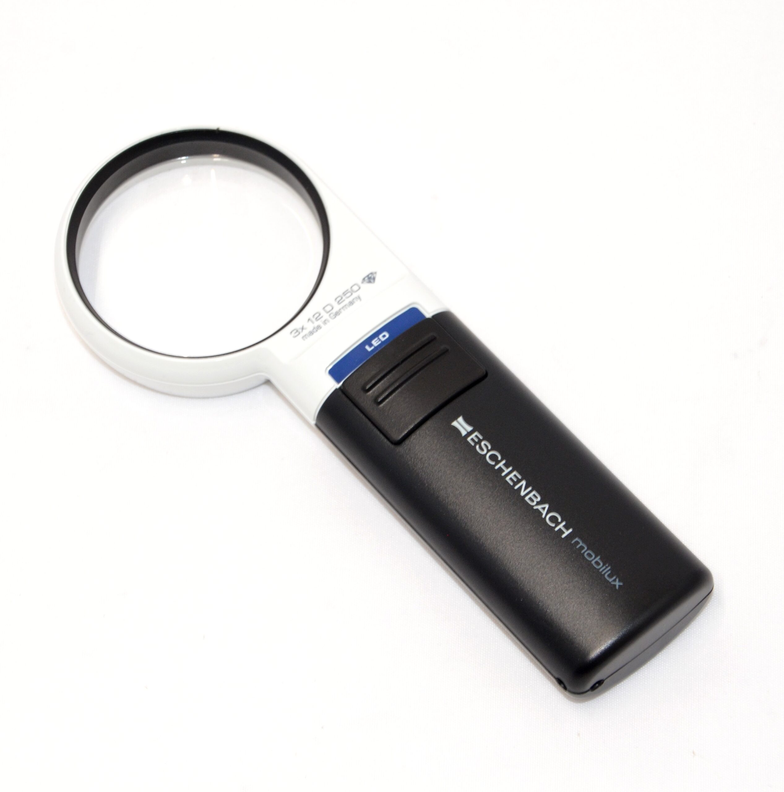 Mobilux håndholdt LED lup 3x /12dpt - rund linse Ø60 mm