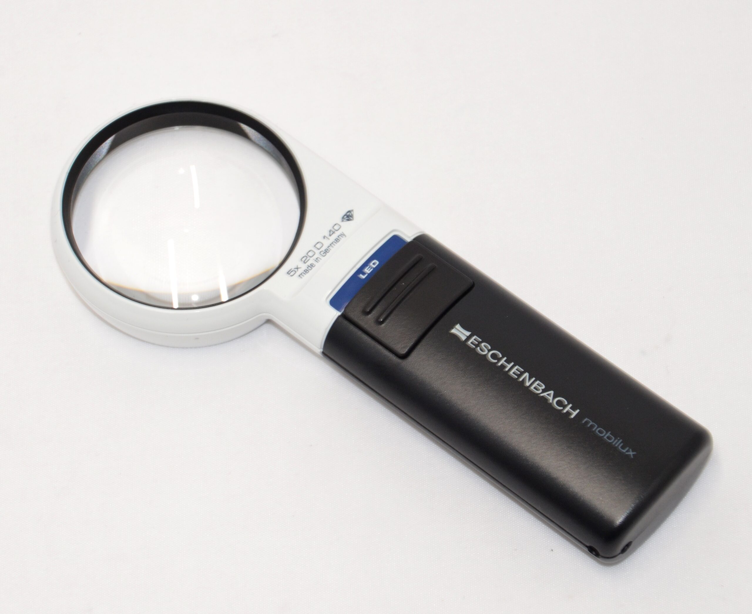 Mobilux håndholdt LED lup 5 x /20 dpt - rund linse Ø58 mm